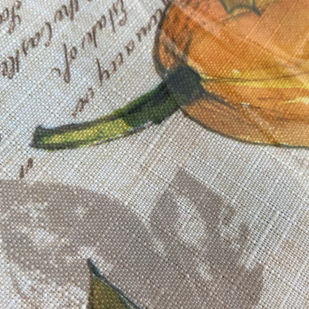 Round Tablecloth Sunflower squash acorns grateful season fall pattern NWT